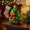 Holiday Home Ornament Set Christmas Duck Figurine, Resin Sculpture for Decor, Cute Desk Decor Desktop Ornaments with Festive Elements Indoor