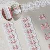 Lace Bowknot Nail Art Stickers 5D Embossed Nail Stickers Bowknot White Lace Self Adhesive Nail Art Supplies Decals