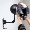 180° Drehung Motorradhelmhalter Wandmontage mit Haken Metall Fahrradhelm Ausstellungsständer Aufhänger für Mäntel Kappen Rugbyhelm