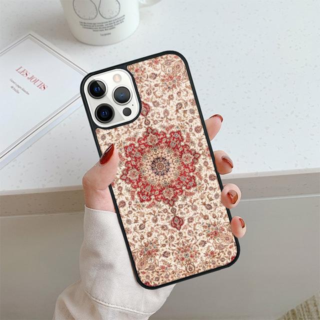Persian Carpet Floral Pattern Phone Case For iPhone 17 Air 13 12 14 15 16  Cover For Apple Pro Max Plus Coque