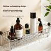 Countertop Bathroom Storage Rack Stainless Steel Drainage Organizer Vanity Tray for Cosmetics Skincare Toiletries Desk Shelf