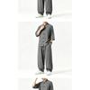 Men Chinese Style Retro Stand Collar Shirt And Pants Casual Two Piece Set