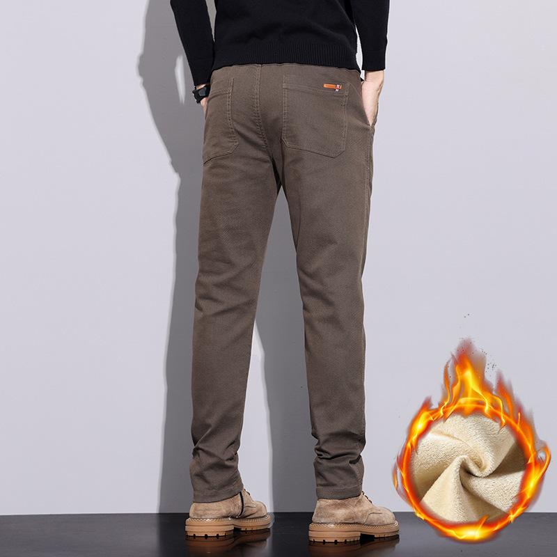 6 typů kávy Černá Šedá Podzimní a zimní Pánské kalhoty s fleecem/Běžné Volitelné Slim fit Rovná nohavice High-end Ležérní kalhoty pro mírně pokročilé