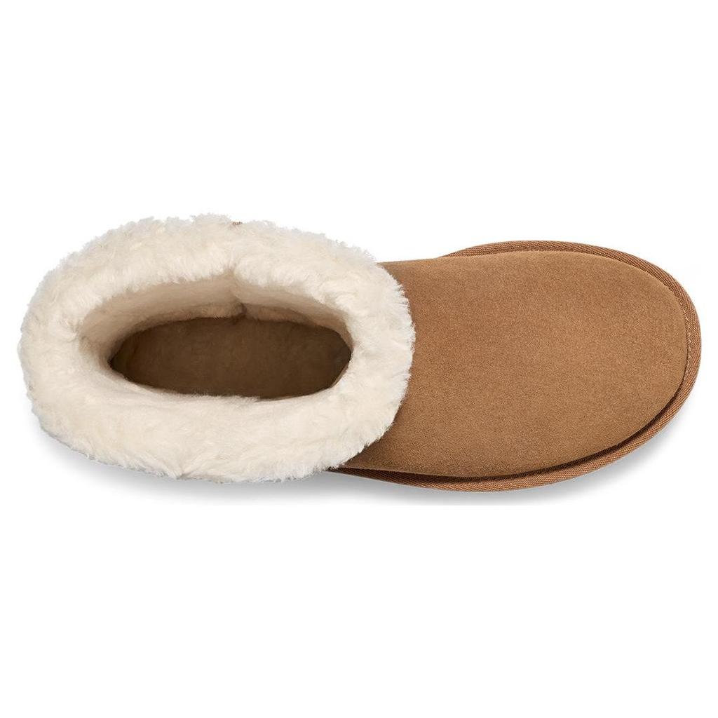 UGG Two-Layer Cowhide Casual Comfortable Mid-Calf Snow Boots Women boots Chestnut 1153612-CHE