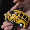 Handmade Leather Keychains School Bus Bag Charm KeyChain KeyRing Creativity, Birthday Gifts