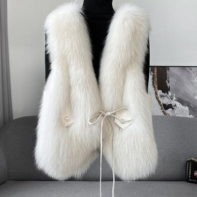 Imitation Fox Fur Vest Women's Autumn and Winter Haining New Fur Vest Fashionable Light Short Splicing
