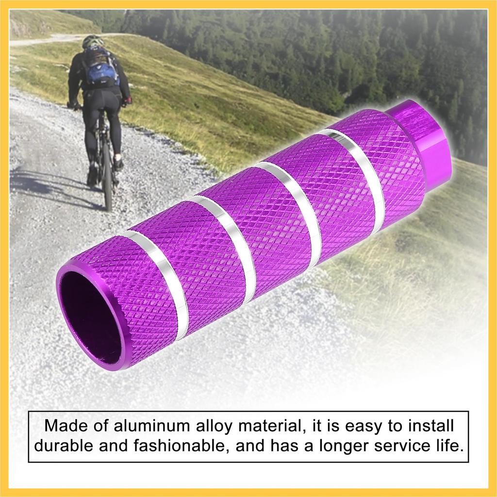 BULLSPANN Bicycle Step Set of Aluminum Axle Universal Fit for Purple Pegs/Footpegs, 4, Alloy, 3/8" Compatible, BMX/MTB/Mini Bikes,