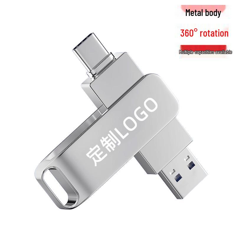 High-Speed Mini 128GB USB Flash Drive - Waterproof Metal Engraved U Disk Compatible with Mobile Phone