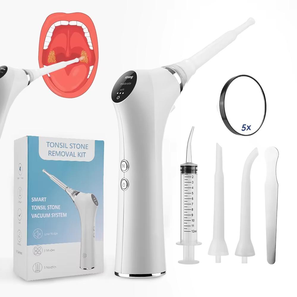 Durable And Safe Visible Electric Tonsil Stone Remover Tool Visible Tonsil Stone Removal Kit 3 Suction Modes Tonsil Stone Removal Oral Care