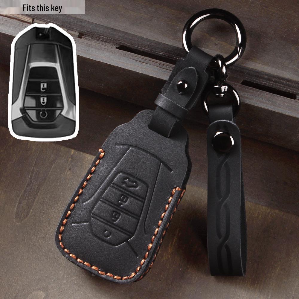 Premium Genuine Leather Key Case for Isuzu DMAX/MUX Smart Remote