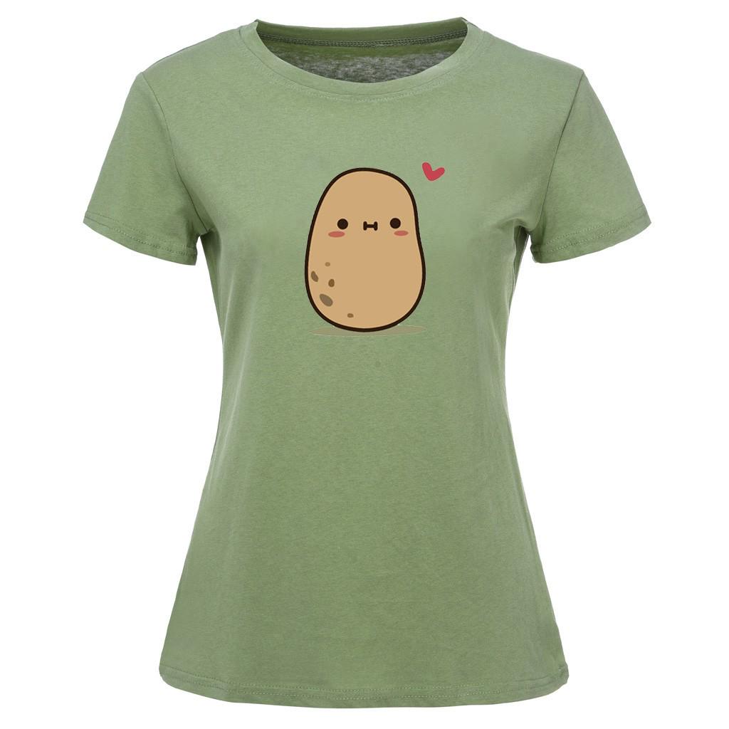 Fashion Womens Short Sleeve Potato Sack Plus Size Cotton Casual Top