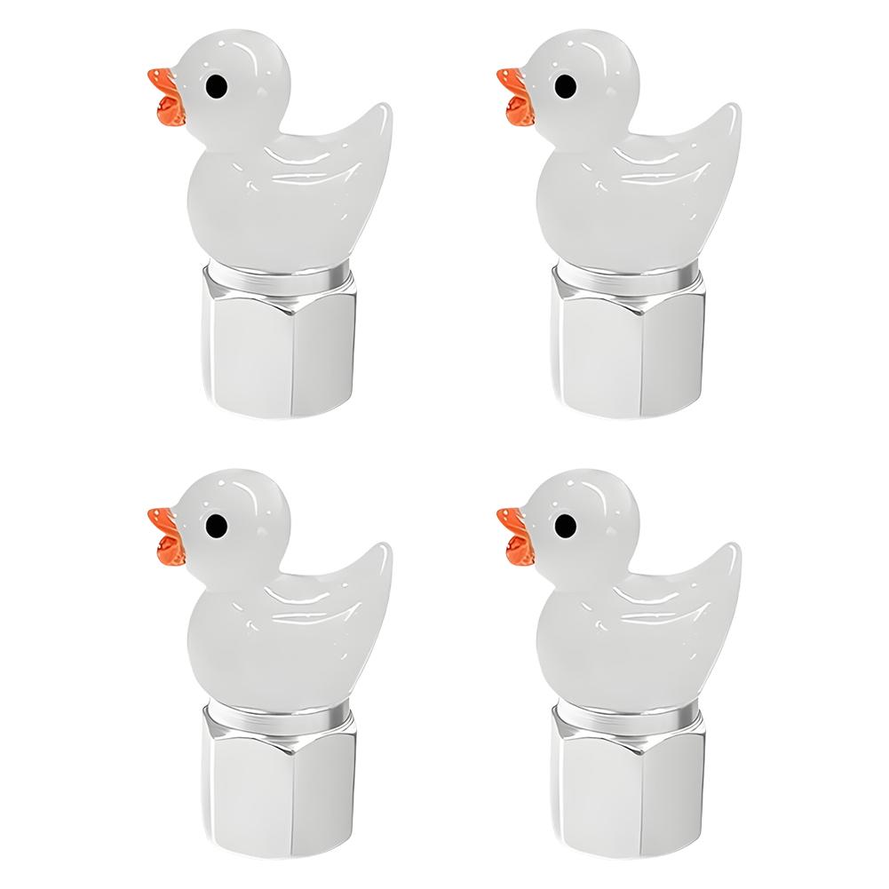 4PCS Cute Duck Tire Valve Caps Universal Valve Stem Caps Covers Decorative Tire Air Valve Caps for Car Motorcycle Bicycle