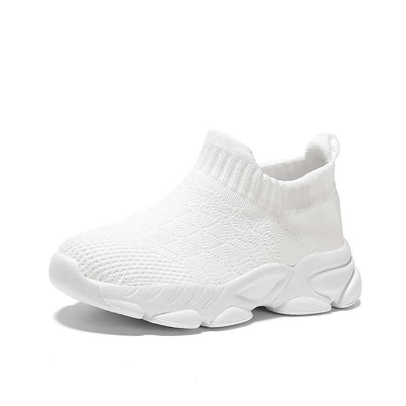 

Casual Children Shoes for Boy Breathable Knit Sock Sneakers for Kids Lightweight Comfortable Slip Ons Shoes for Girls 26 белый