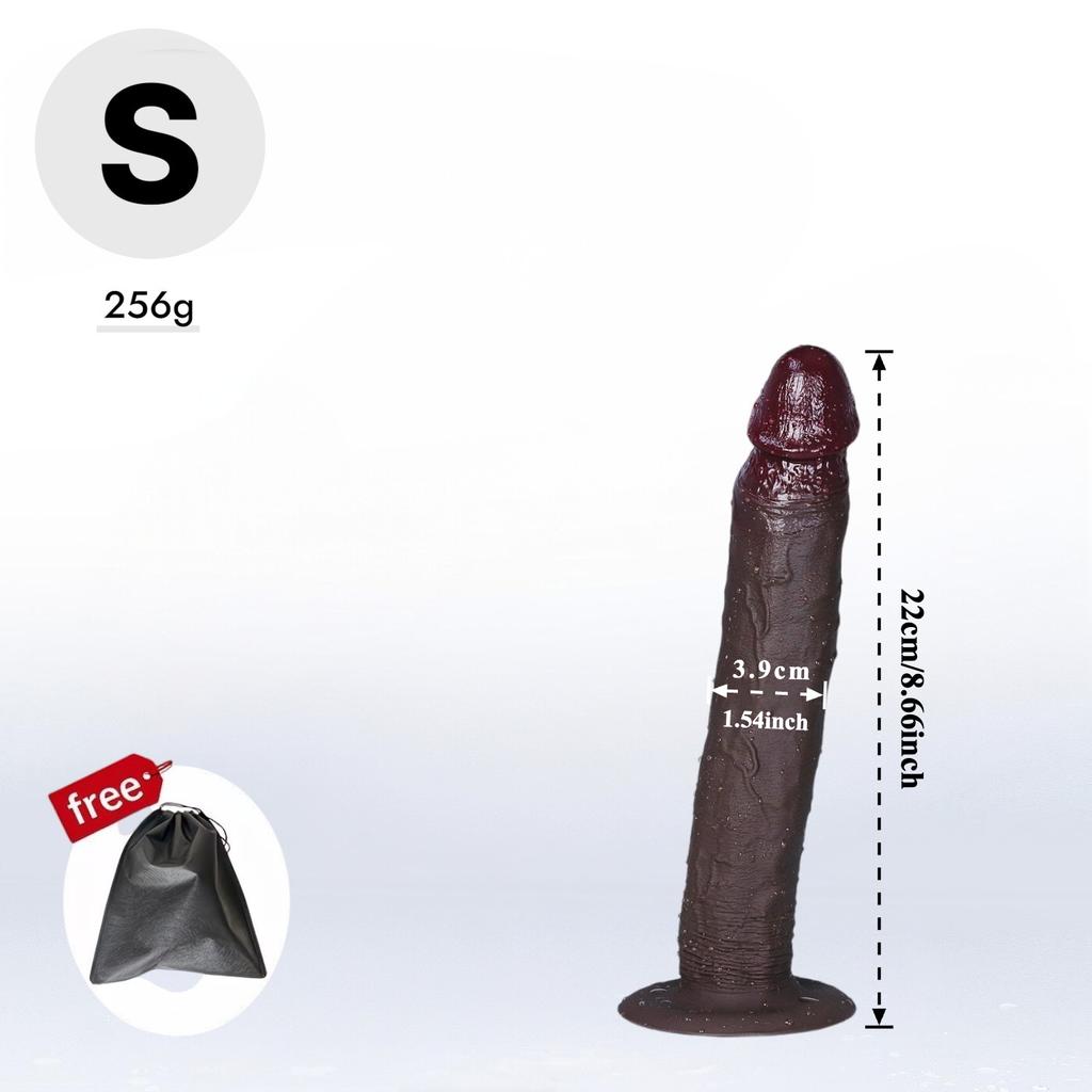 Curved Realistic Long Silicone Dildo, Flexible Bendable Design with Strong Suction Cup Base, Soft Texture, Beginner-Friendly Adult Toy for Couples