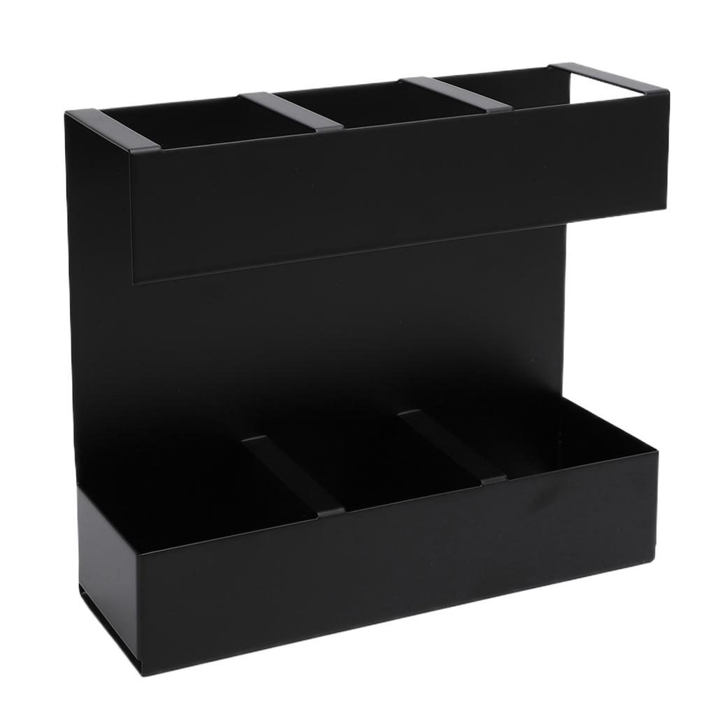 Straw Organizer 3 Compartment Iron Straw Chopstick Storage Kitchen Utensil Holder with Bottom Drain for Countertop