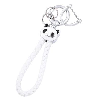 HOYZE Keychain, Car Keychain, Cute, Panda, Carabiner, Leather Braid, Bicycle Keychain, Bike, House Key,