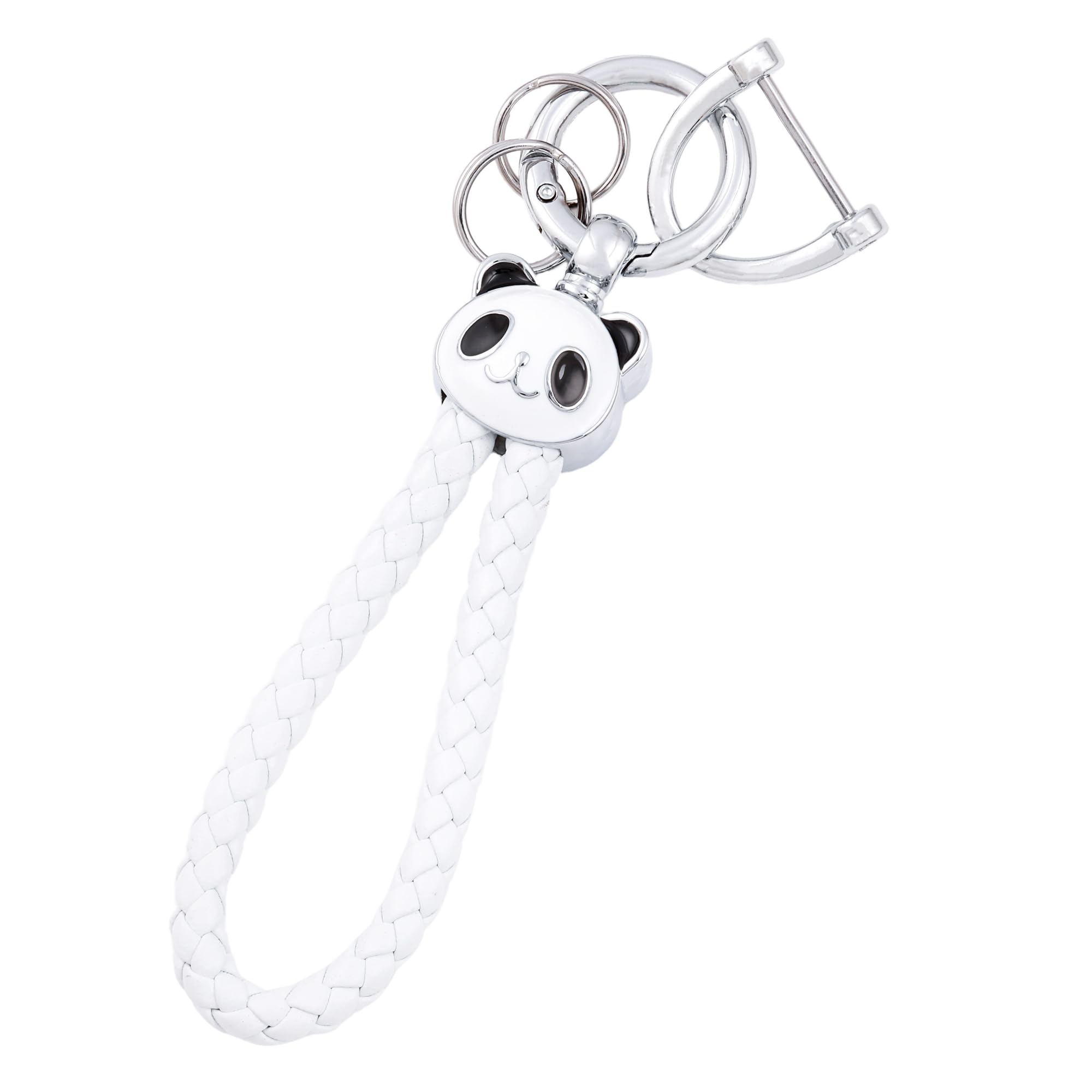 

HOYZE Keychain, Car Keychain, Cute, Panda, Carabiner, Leather Braid, Bicycle Keychain, Bike, House Key, Keychain серебряный