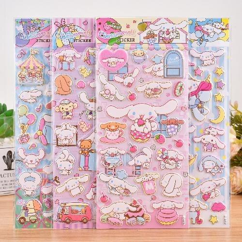 1Pc Cute Cartoon Ghost Family 3D Relief Stickers Fun Jelly Transparent Decoration for Phone Cases Children's DIY Crystal Sticker