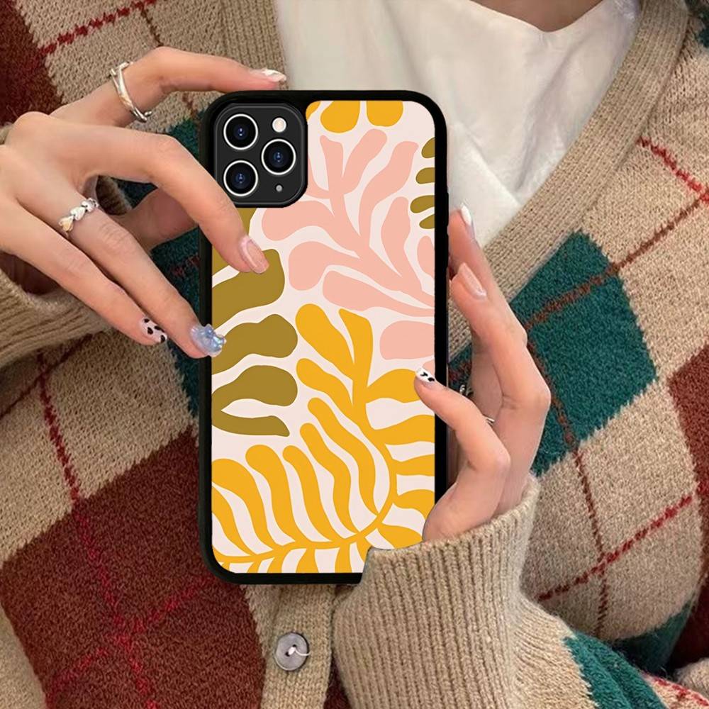 Abstract Flower Market Phone Case For Iphone 11 12 13 14 15 Pro Max 17 16 Plus Hard PC+TPU Back Cover