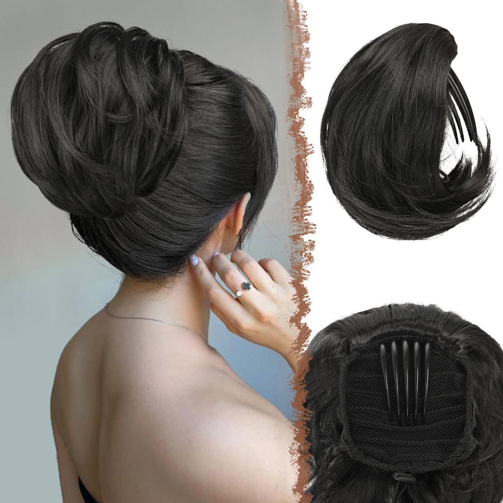 Perruque queue de cheval de 15 cm, style européen et américain, avec peigne à boucle intérieure