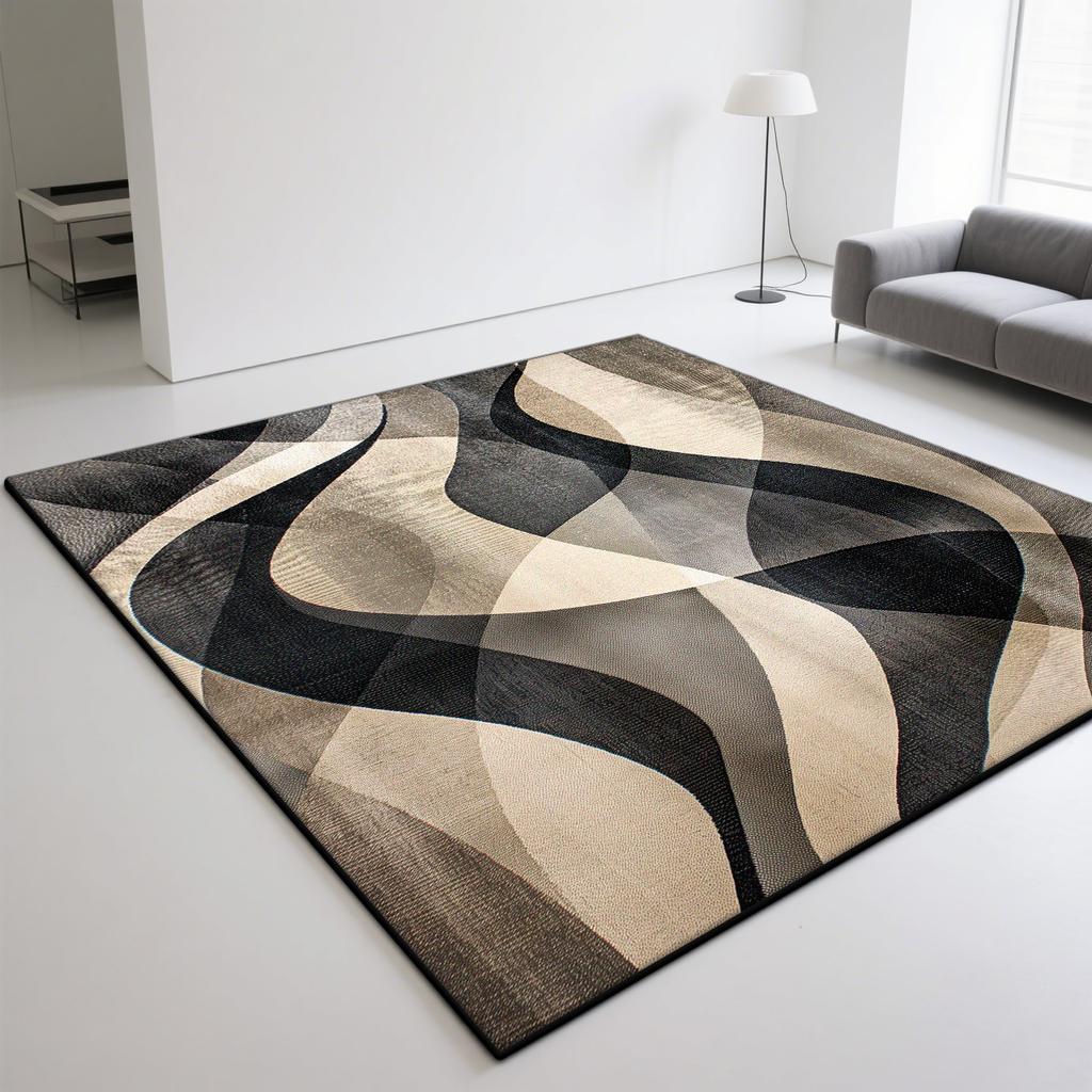Yellow Black Modern Carpet Living Room Non-slip Decoration Home Abstract Style Large Room Rugs Lounge Rug Entrance Door Mat