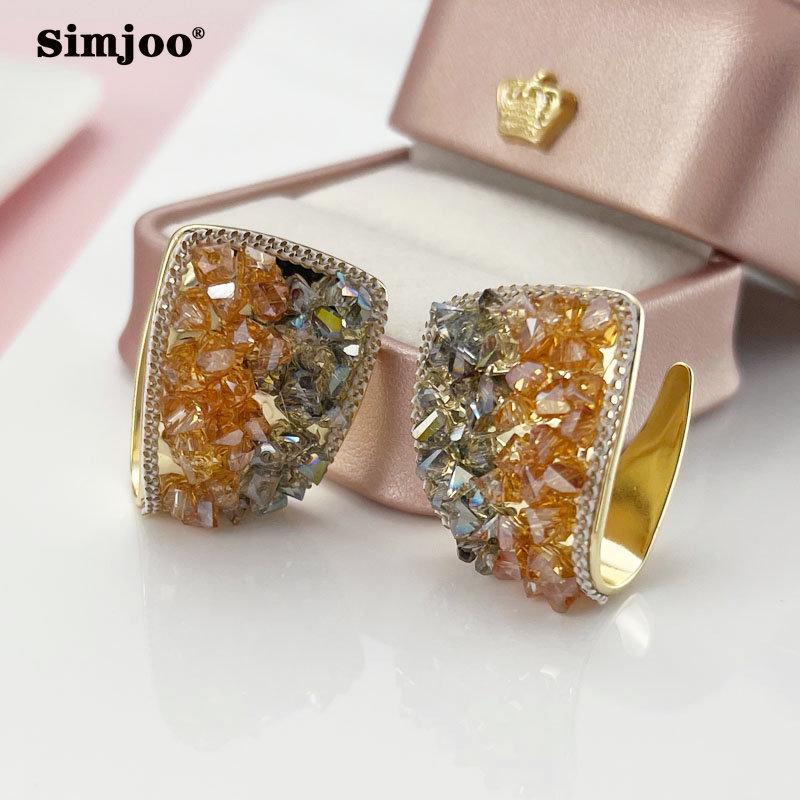 SIMJOO Geometric Design Stylish Double Matching Earrings