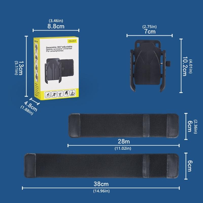 Phone Holder 360 Degree Rotating for Phone 16 15 14 S23 Detachable Phone Armband Wristband Holder for Running Walking