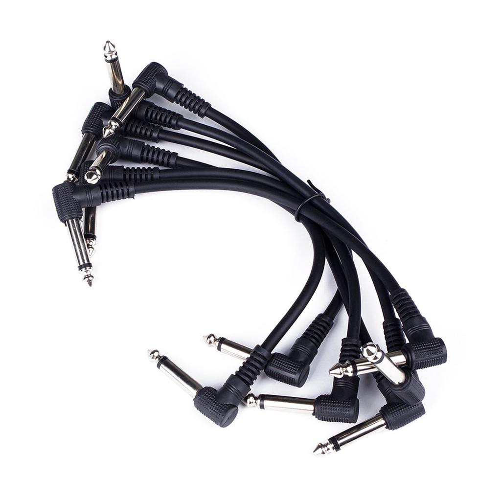 6Pcs Effect Cable Noise Suppression Copper Core Single Channel 6.35mm Guitar Pedal Cord Patch Cable