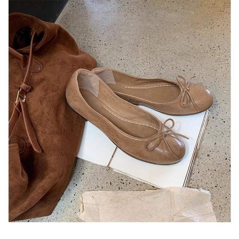 Нескользящая кожаная обувь нового стиля, Низкие туфли на плоской подошве, Женская обувь 40