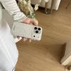 Kawaii Pastel Pink Floral Green Leaf Clear Phone Case For iPhone 14 15 16 17 Pro Max INS Fresh Style Large Window Shockproof Cov