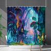 Bathroom Waterproof Curtain Digital Printing Plant Mushroom Shower Curtain Non-Punching Toilet Partition Curtain Shower Cloth