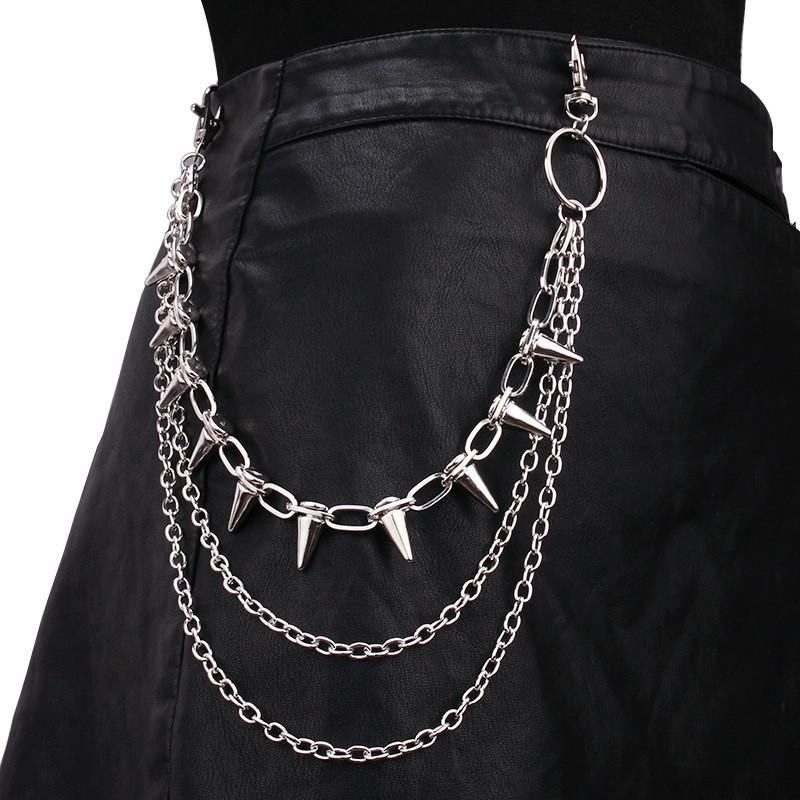 Metal Punk Belt Chain With Rivets For Men And Women Stylish Waist Accessories