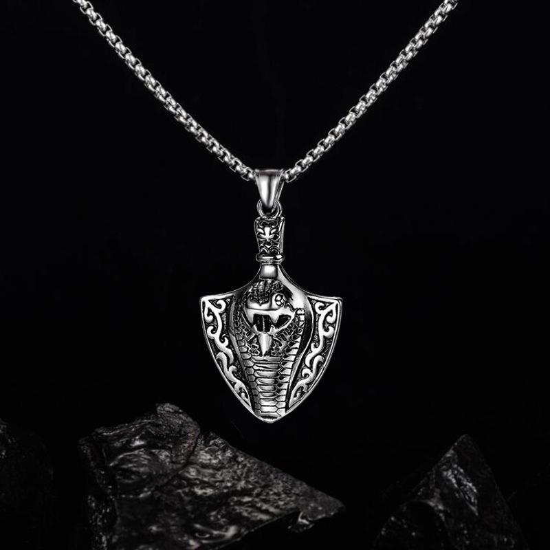 Egyptian Power Cobra King Retro Metal Pendant Men's Fashion Necklace