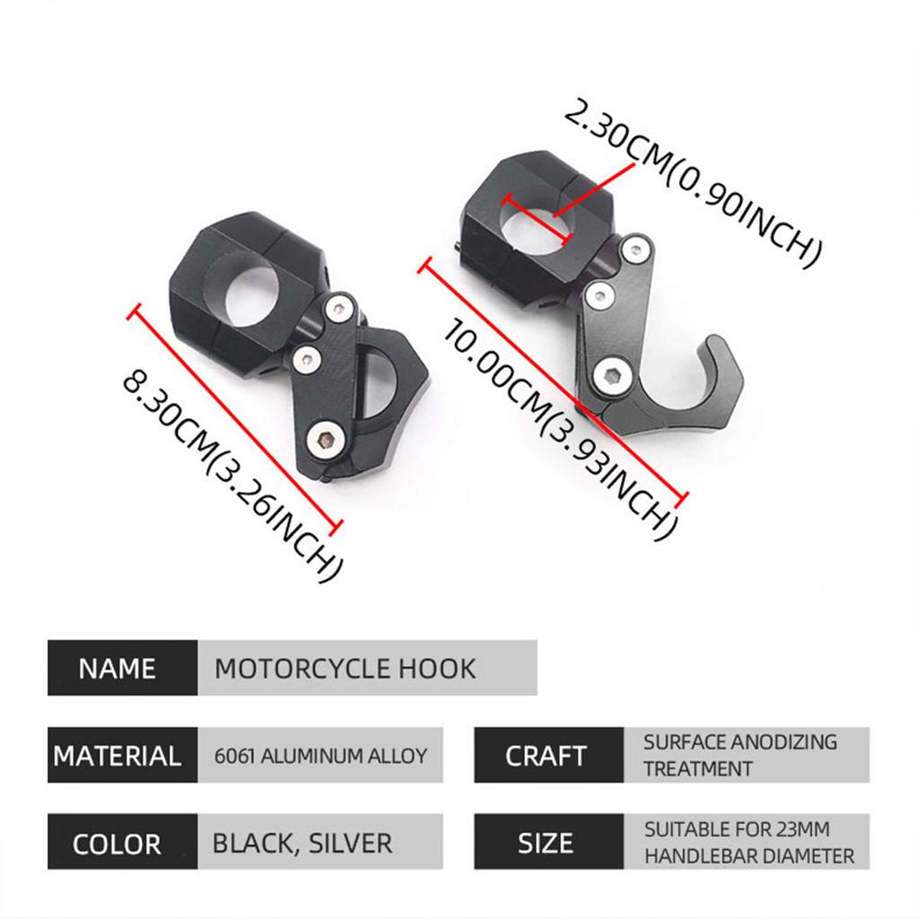 1x Motorcycle Hook Universal Helmet Luggage Bag Hook Holder Aluminum Alloy Folding Hook For HONDA PCX160 PCX 160 22MM-30MM black