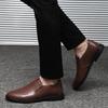 Men's Casual Cowhide Slip-on Loafers - Spring and Autumn Leather Shoes, Large Size Lazy Fit