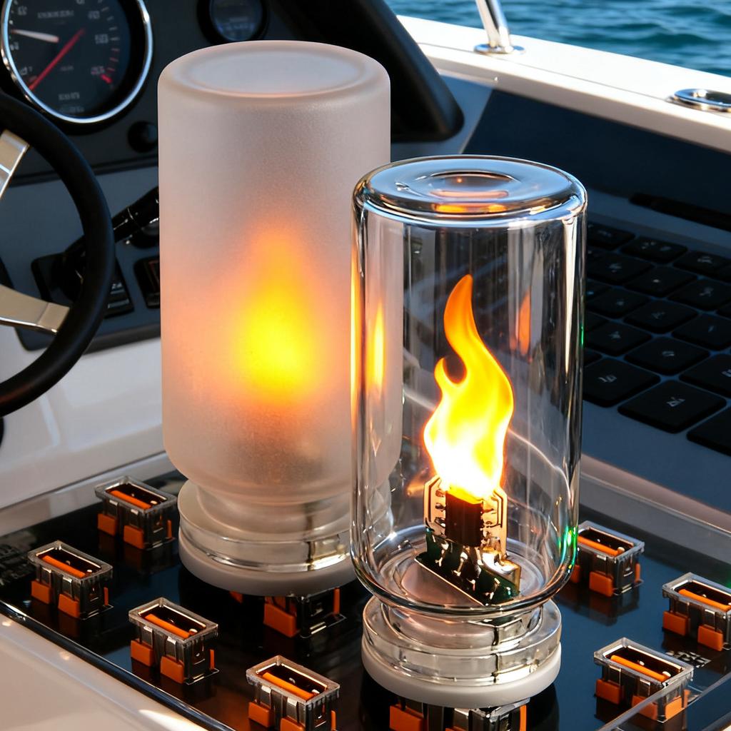 1-5pcs Car Ambient Night Light Holiday Home Decor Auto Interior Light 5V USB LED Flickering Candle Bulb Lamps Accessories