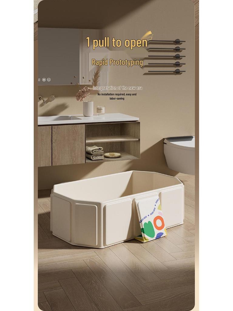 Jiami Faltbare Babybadewanne: Große Größe für Alter 0-5, Sitzen und Liegen Neugeborenen Integriertes Design