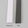 0.5M LED Aluminum Profile Diffuser Milky White Black PC Cover for U/V/W/Y-shape Channel Hard Bar Strip Light Replace Lampshade
