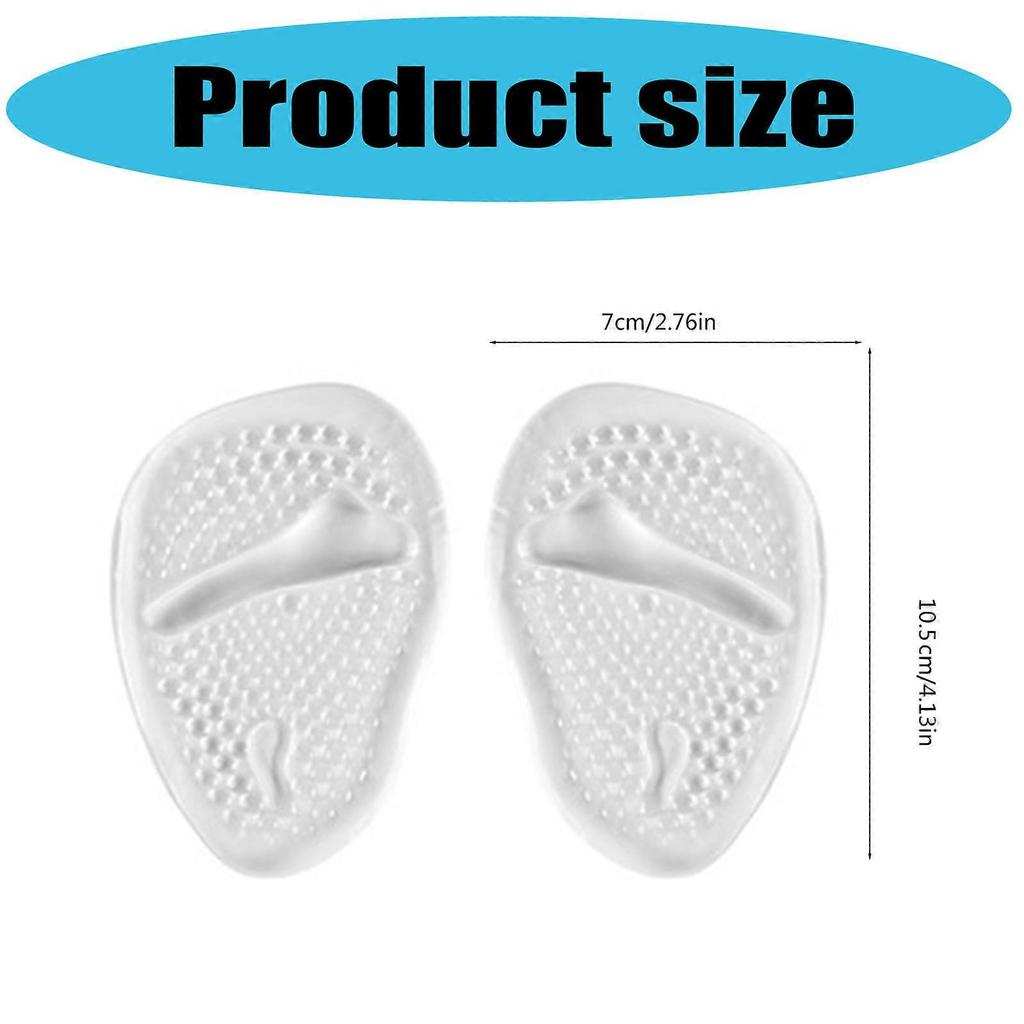 High Heel Gel Inserts Pad Set with 2 Forefoot Cushion Pad 2 Back of Heel Support Pad for Women High Heel Cushion Inserts Transparent