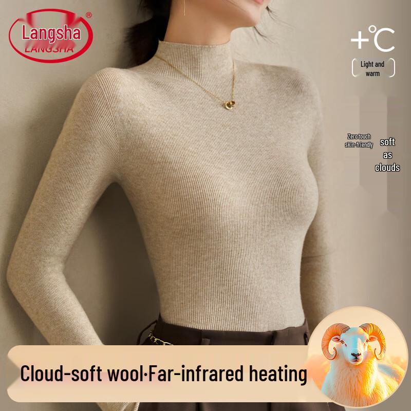 

Langsha Women s Slim-Fit Mock Neck Knit Sweater M