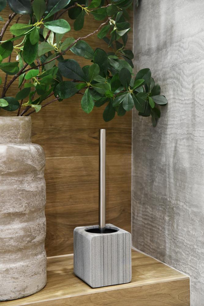 Q-BATH PREMIUM DECOR 1538 gray marble toilet brush
