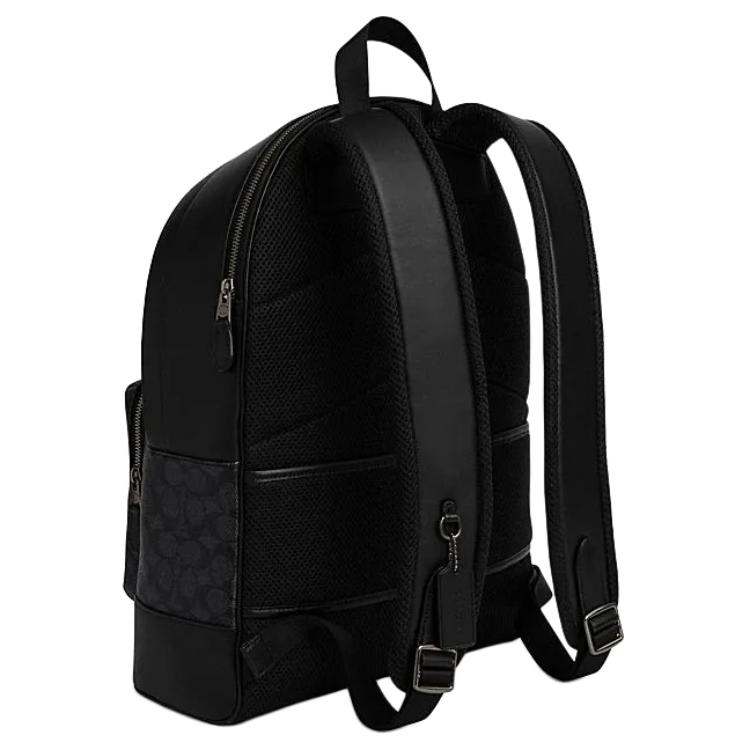 Coach Zaino con Zip a Blocchi di Colore a Strisce West 32 Grande Zaino da Uomo Denim Carbone-Blu Bianco Gesso CV922-QBOH0