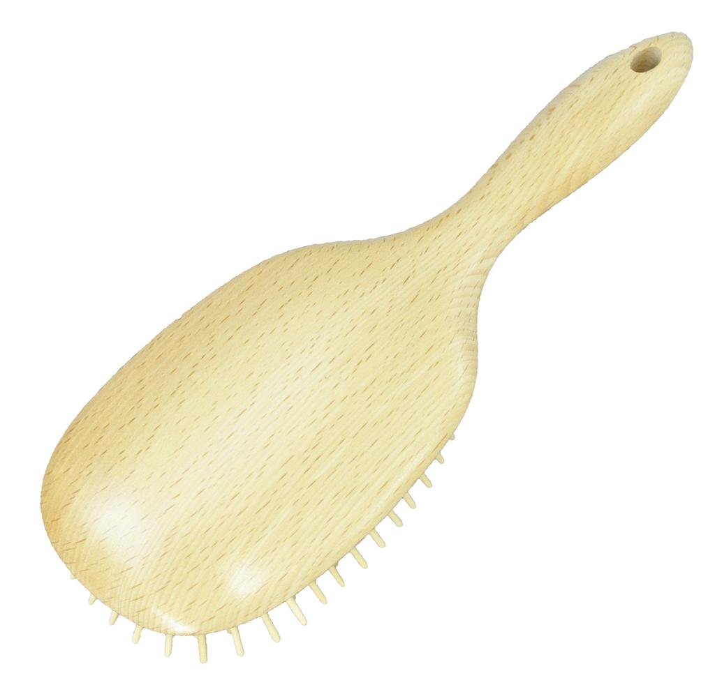 A scalp massage brush that gently stimulates and reduces static electricity, preventing damage to hair.