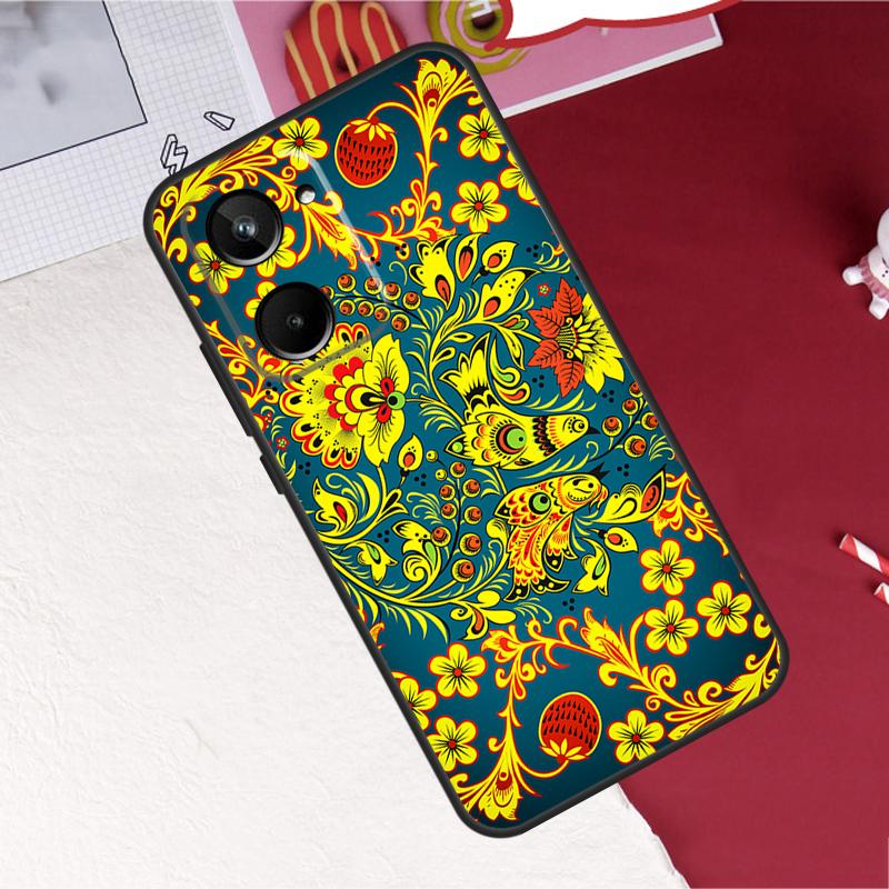 

Russian Scarf Floral For Realme 10 11 12 13 14 Pro Plus GT6 GT7 15 Pro C61 C67 C63 C71 C55 C51 C65 C53 C75 Case Realme 10 Pro Plus