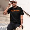 Kubota Schwergewicht Retro-Print Muster Spaß Rundhals T-Shirt für täglichen Komfort