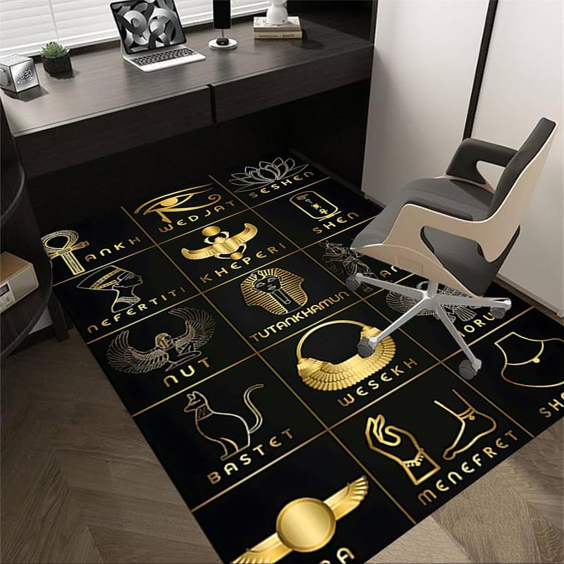 1PC Egyptian symbols Anti-slip carpet, suitable for Office, bedroomand playrooms. It can also be used as a sofa footrest cover-R57