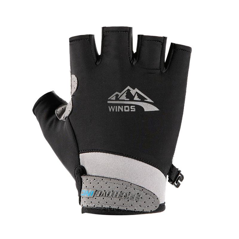 Source Factory Ice Silk Men's Summer Leakage Two Fingers Takeaway Riding Driving Outdoor Sunscreen Thin