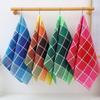 4pcs Household Kitchen Waffle Cleaning Cloths, Polyester Cotton Cleaning Grid Cleaning Cloths