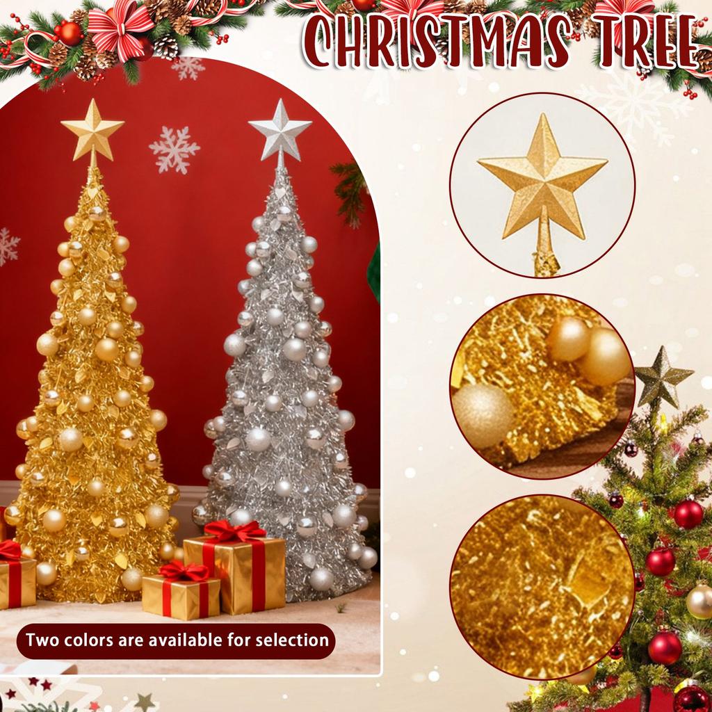 Foldable Artificial Christmas Tree Slim Pencil Shaped Christmas Tree With Lights Ideal For Indoor Home Decor