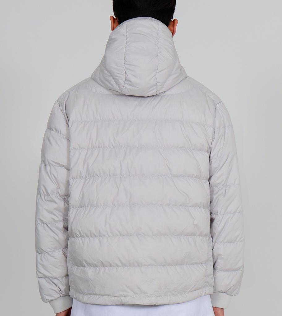Button Seoul [Duck Down 90/10] 3M Fabric Hand Warmer Lightweight Hooded Padded Jacket (Silver Grey)